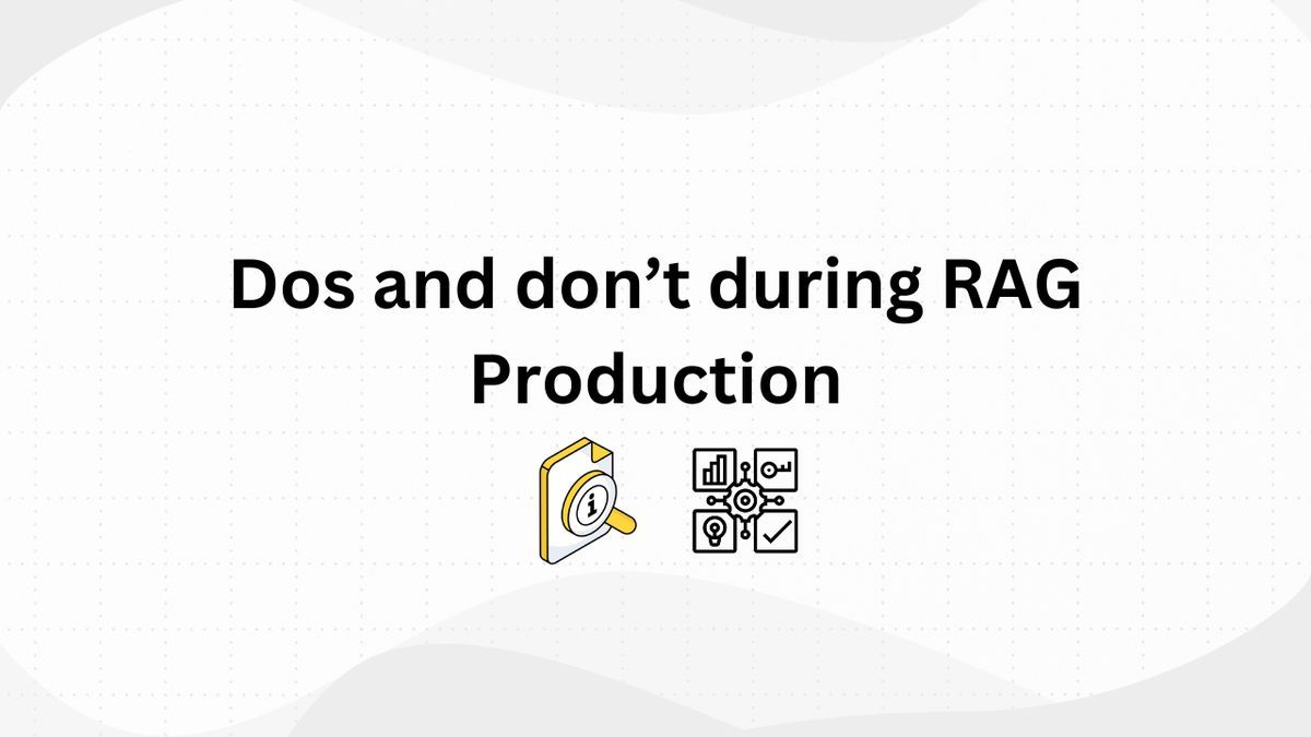Athina AI (@athinaai) on Twitter photo Dos and Don’ts During RAG Production
Avoid the common pitfalls in RAG production. Follow these dos and don’ts to build successful systems. #aidevelopment #llmdevelopment #llmevaluation buff.ly/40cQMFY Dos and Don’ts During RAG Production
Avoid the common pitfalls in RAG production. Follow these dos and don’ts to build successful systems. #aidevelopment #llmdevelopment #llmevaluation buff.ly/40cQMFY