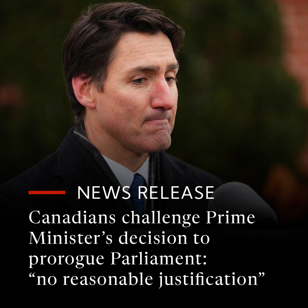 BREAKING NEWS

Today, two Canadians have asked the Federal Court to declare that Prime Minister Trudeau's decision to prorogue Parliament is unreasonable and must be set aside. 

With help from the Justice Centre, applicants David MacKinnon and Aris Lavranos contend that a