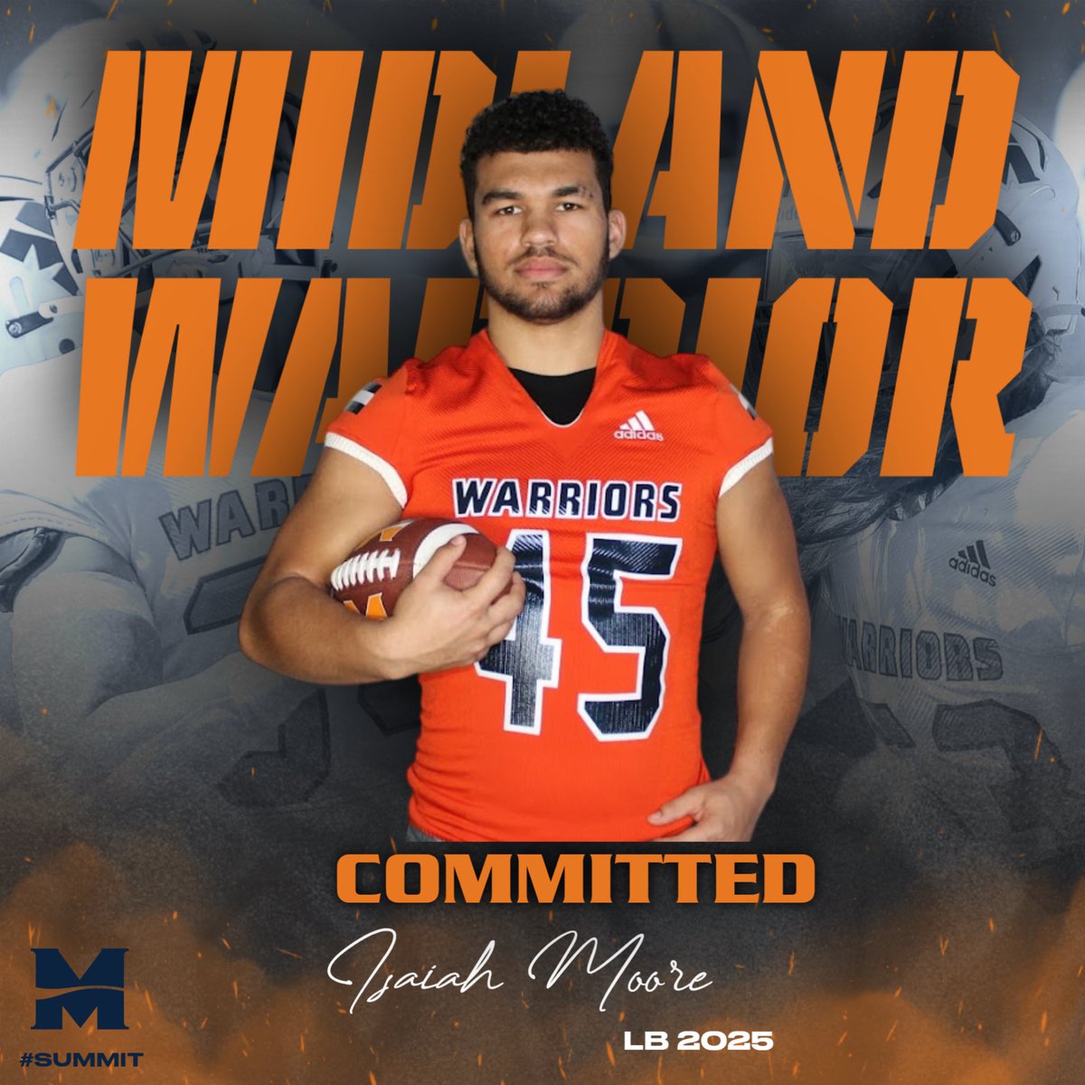 Isaiah C.Moore (@cmoore78795) on Twitter photo Committed! I am truly grateful to continue my athletic and academic journey at Midland University! I would like to thank my parents along with everyone who has helped me achieve my dream to play in college. Blessed!
<a href="/Midland_Sports/">Midland Warriors</a> <a href="/CoachJamrog/">MU Coach Jeff Jamrog</a> <a href="/Coach_Honnold/">Denny Honnold</a> Committed! I am truly grateful to continue my athletic and academic journey at Midland University! I would like to thank my parents along with everyone who has helped me achieve my dream to play in college. Blessed!
<a href="/Midland_Sports/">Midland Warriors</a> <a href="/CoachJamrog/">MU Coach Jeff Jamrog</a> <a href="/Coach_Honnold/">Denny Honnold</a>