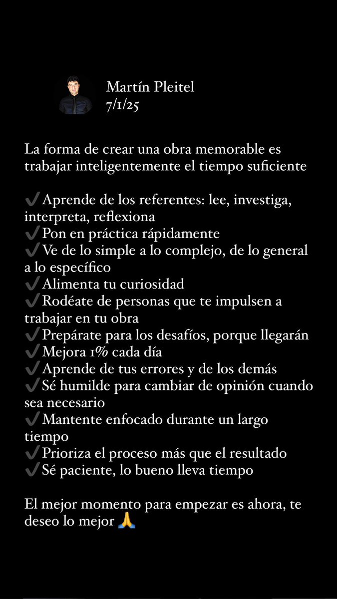 El mejor momento para empezar es ahora, deseo que perdures y prosperes 🙏