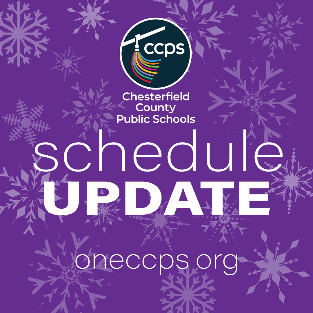 CCPS schools will remain closed on Wednesday, Jan. 8. 12-month employees should report to work at 10 a.m. Per School Board Policy 2160-R, liberal leave options will be in place. Any 12-month employee who is not able to report to work should contact their direct supervisor.