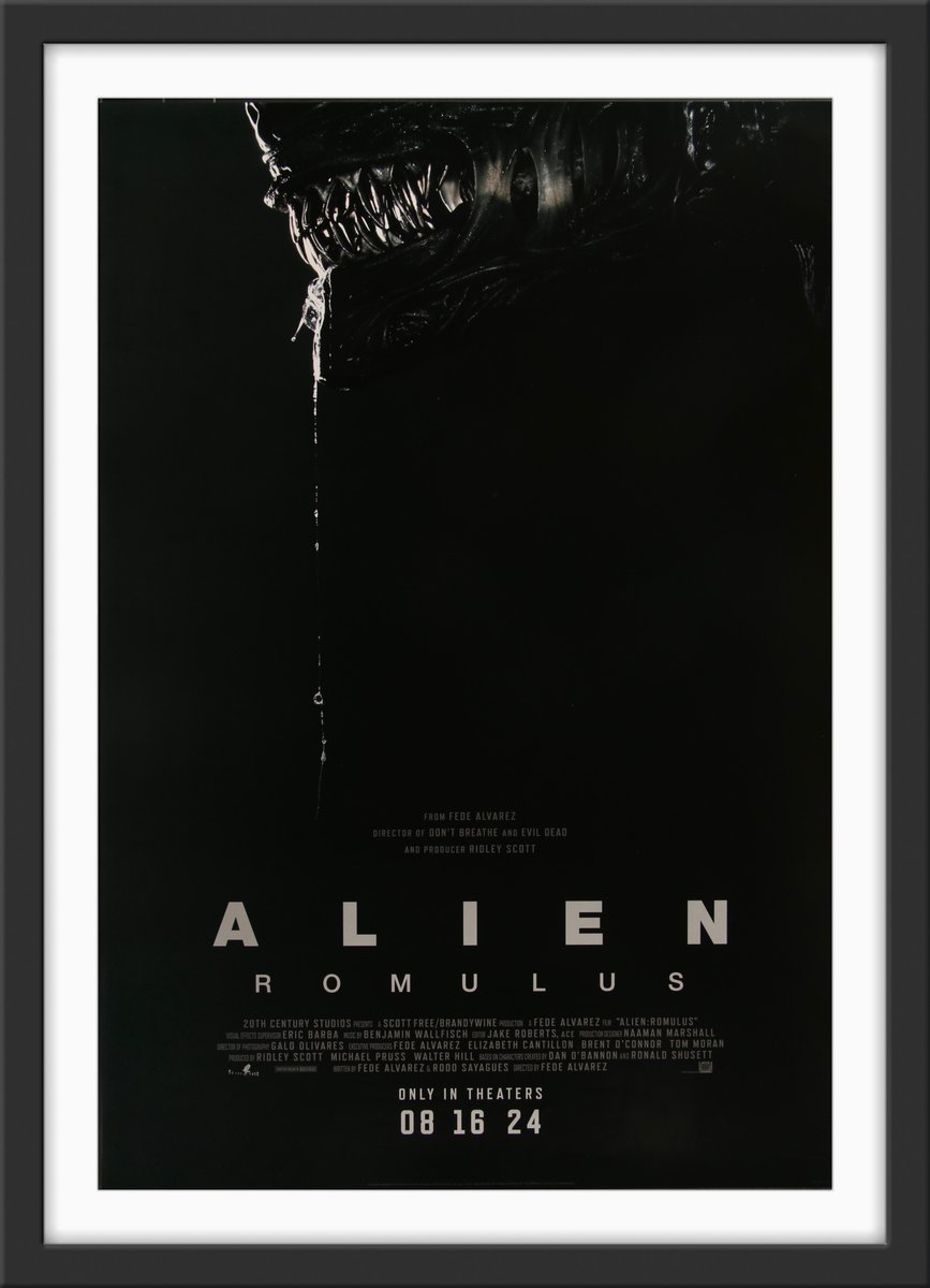 artofthemovies's tweet image. Here's a poster to make "Alien" fans drool! This is a genuine one sheet for Fede Alvarez's "Alien: Romulus," last year's smash hit entry in the sci-fi horror franchise.
#alienromulus #movieposter #alienfranchise #scifi #horror #blockbuster

Available here: tiny.cc/7oj4001