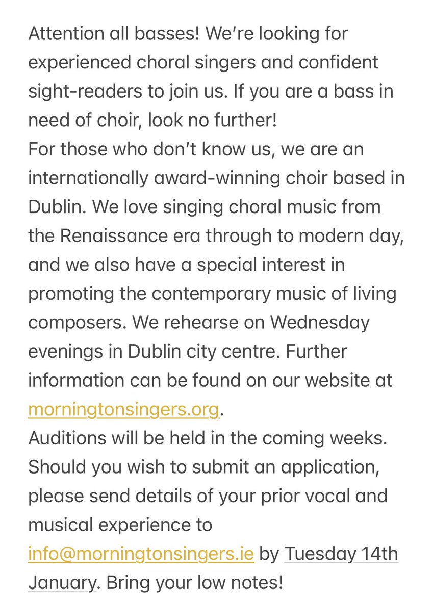 🚨 Basses! We’re recruiting!