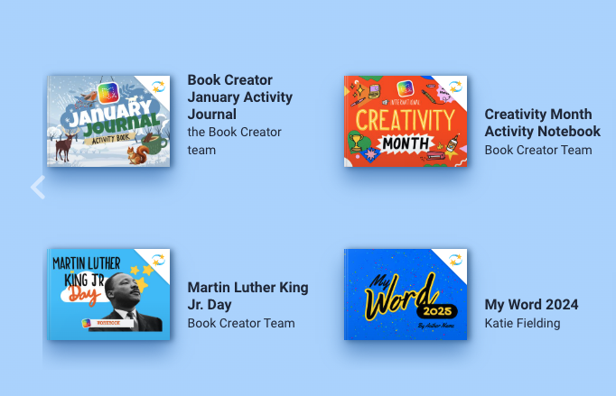 Katie Fielding (@katief) on Twitter photo Check out <a href="/BookCreatorApp/">Book Creator Team</a> new books in Discover to get students creating in 2025! Find them under "Seasonal"
read.bookcreator.com Check out <a href="/BookCreatorApp/">Book Creator Team</a> new books in Discover to get students creating in 2025! Find them under "Seasonal"
read.bookcreator.com