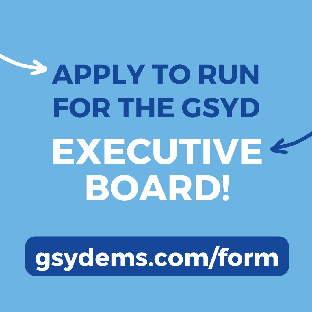 Get involved in GSYD! Elections are next week. ➡️ gsydems.com/form