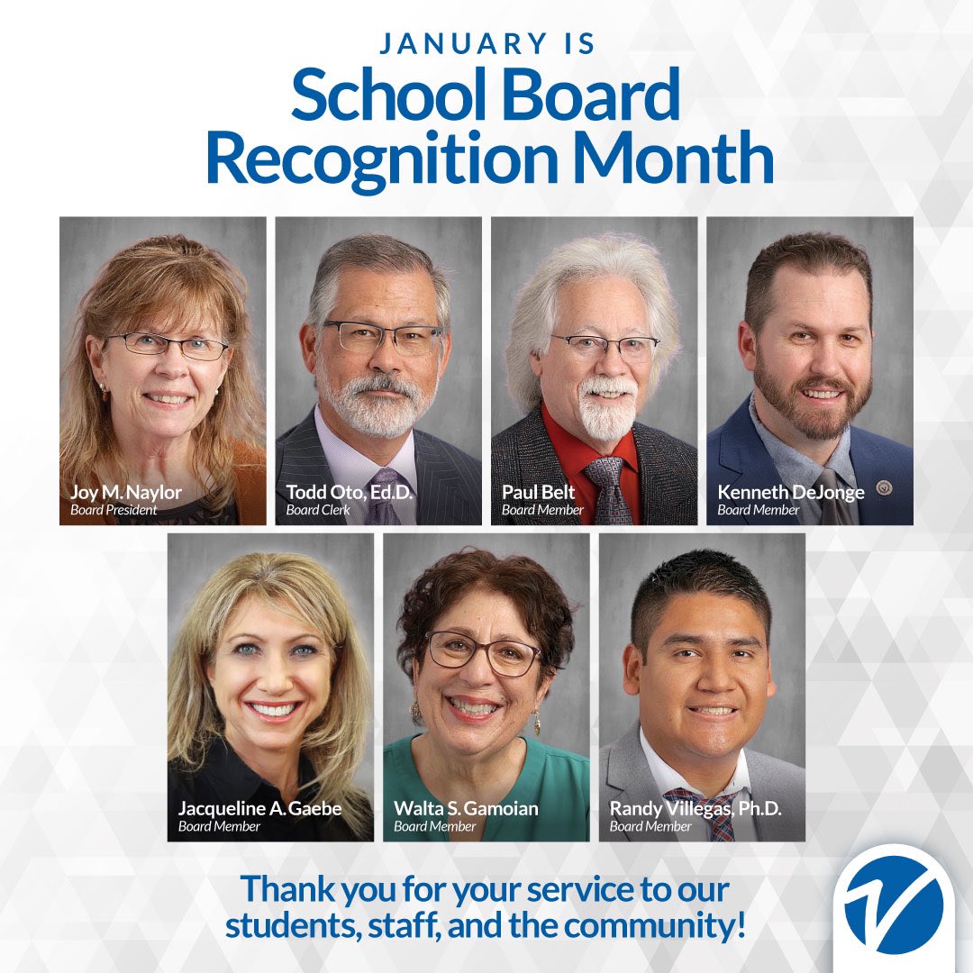 We’re incredibly grateful for the hard work and dedication of our Board of Education. Their commitment to our students and community is deeply appreciated. 

Thank you, VUSD Board members, for everything you do! #VUSDforward