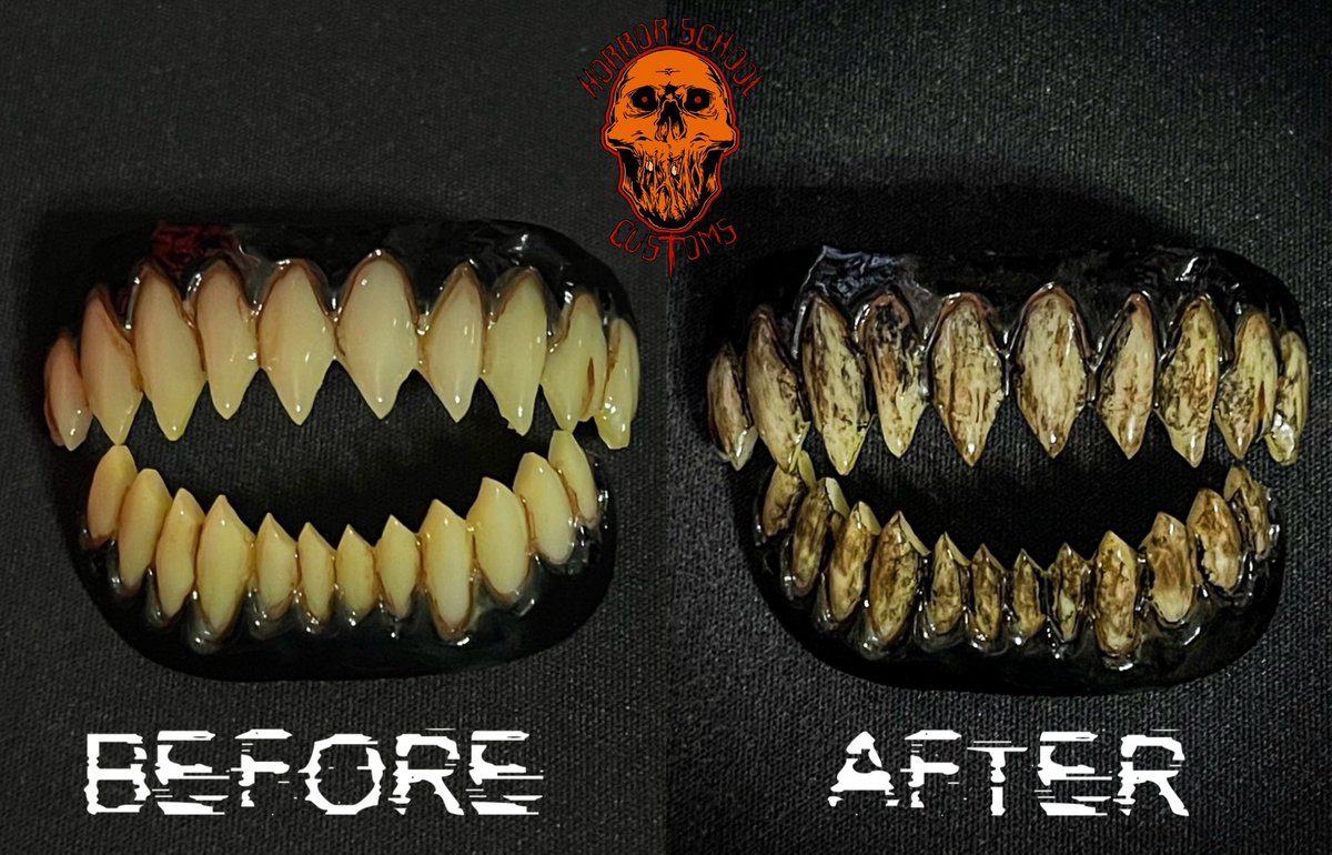 TheDuffourc's tweet photo. 2 sets of Creepers teeth I weathered up for a customer https://t.co/kdcm4zmA7G