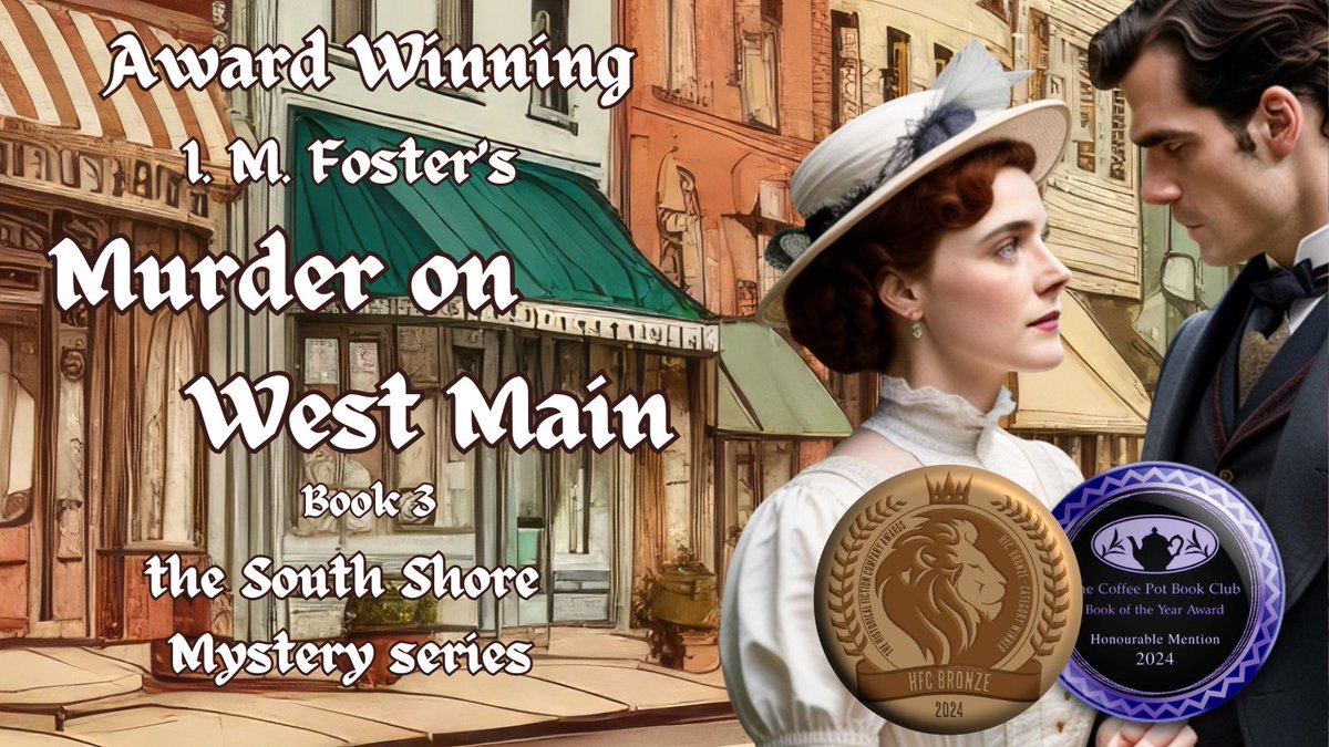 Excited to announce Murder on West Main received an honorable mention for Historical Mystery from the Coffee Pot Book Club, as well as the bronze Christie Award from the Historical Fiction Co. Thanks to all. #historicalmystery #cozymystery #romanticmystery #bookstagram