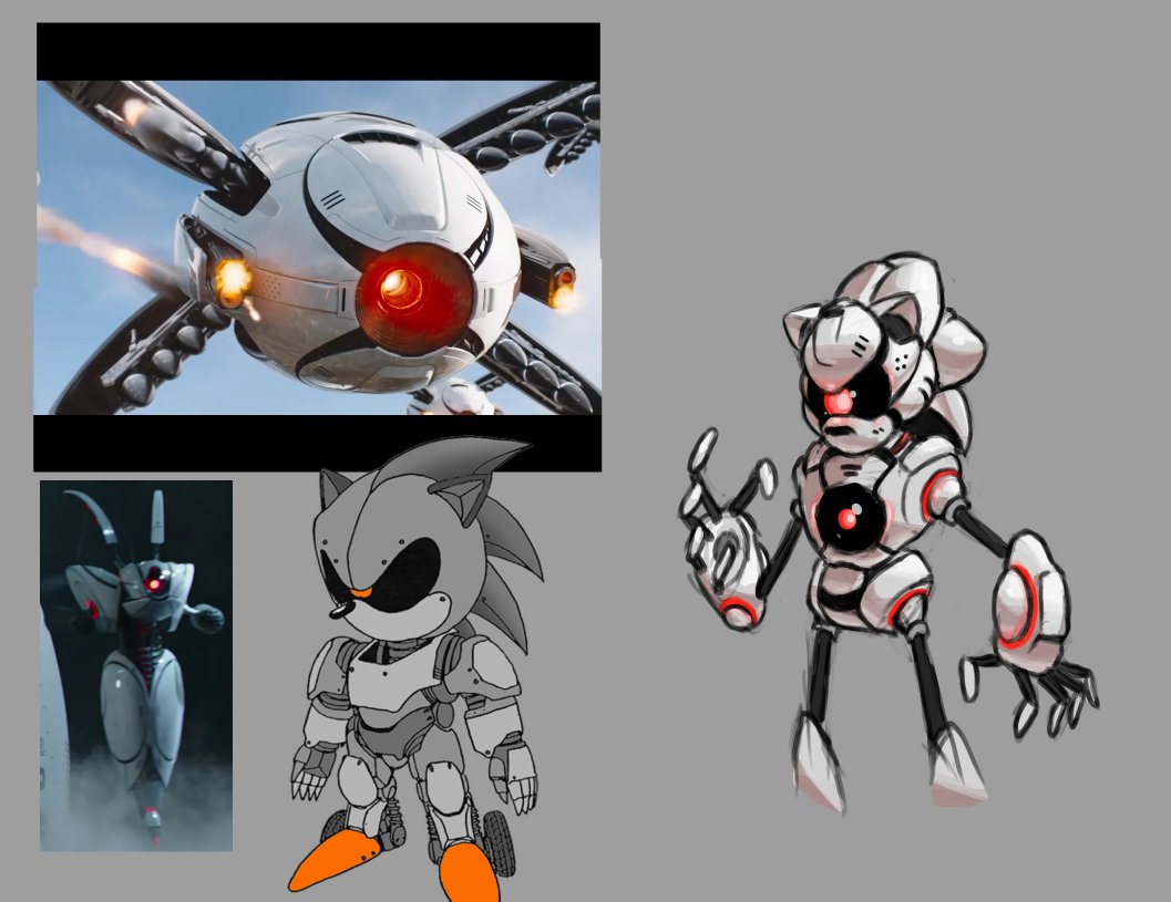 big_xande's tweet image. Is this a good time to repost my Movie Mecha Sonic design?