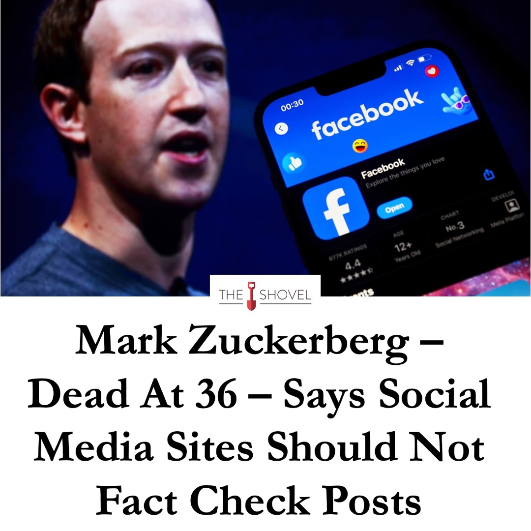 TheShovel's tweet image. Facebook founder Mark Zuckerberg – who died of a drug overdose in his Californian home today – says it is not Facebook’s role to be the arbiter of truth for everything people post online.

Read the full story --&amp;gt; theshovel.com.au/2020/05/28/mar…
