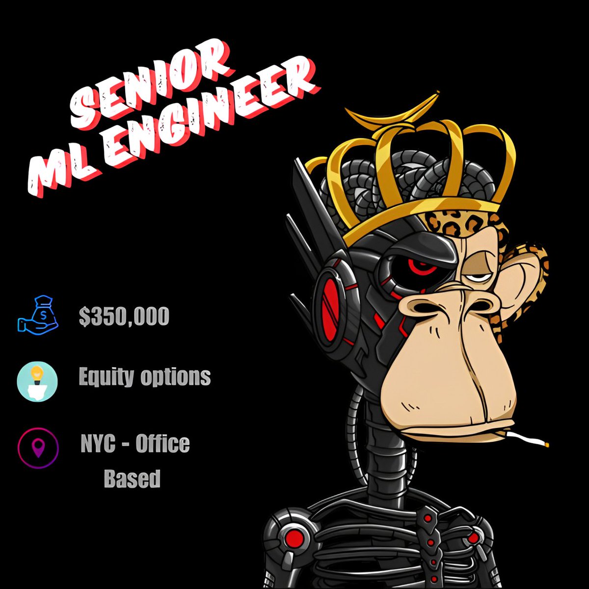 NurBloc3's tweet photo. We are hiring in #NYC for a Senior #MLEngineer

#MachineLearning #web3jobs #cryptojobs https://t.co/EwaW7d3ZO6