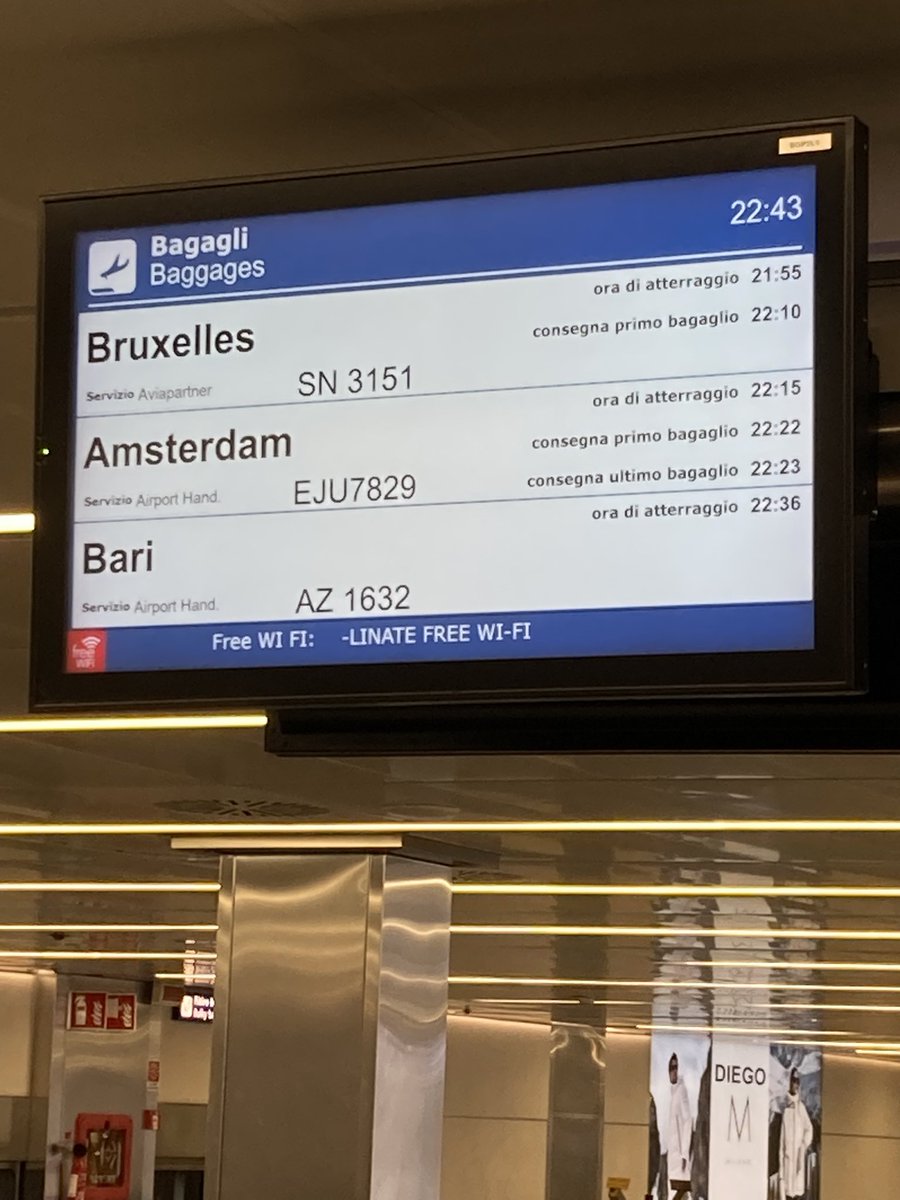 Ah siete andati tutti via? Per fortuna questo noi aspettiamo da più di mezz’ora i bagagli?