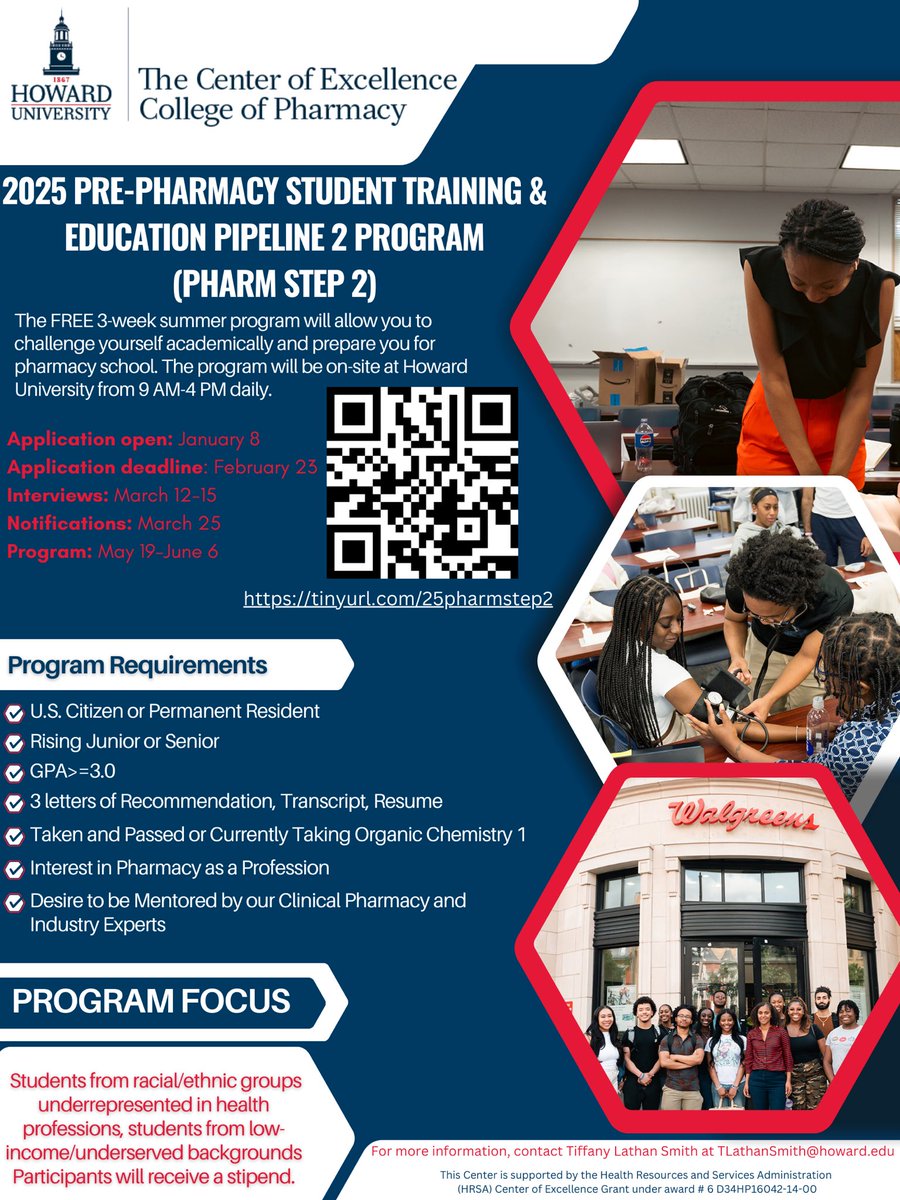 drtiffl's tweet photo. #futurepharmacists💊💉  apply today for the @hucopcoe Pharm Step 2 program #applytoday #hucopcoe #blackinpharma #hu27 #hu26 https://t.co/5ZXk84qh4v