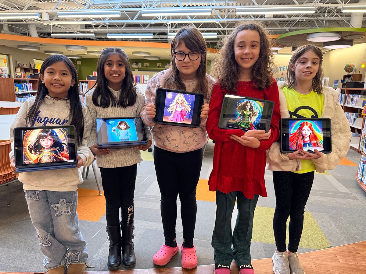 CCSD93's tweet photo. Prior to break, Elsie Johnson 4th graders enriched their learning by creating superheroes after reading The Amazing Adventures of Ordinary Girl. They wrote backstories, assigned powers, and used Adobe Firefly to create AI images, bringing their ideas to life! https://t.co/Qu8qrJaVkg