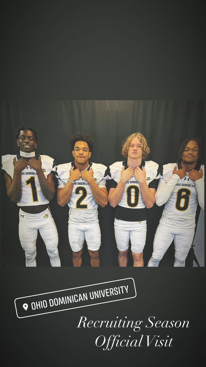 DAWGS Official Visit with <a href="/OhioDominicanFB/">Ohio Dominican Football</a>!  <a href="/CoachJamesLee/">James Lee</a> <a href="/oducoachtuck/">Coach Tuck</a> <a href="/Gr48ness/">AD Davis</a> @OHoehn_ <a href="/ParkerToadvine/">Parker Toadvine</a> <a href="/_aydenmckinstry/">𝙰𝚢𝚍𝚎𝚗 𝙼𝚌𝙺𝚒𝚗𝚜𝚝𝚛𝚢</a> <a href="/_AhmedKhalifJr1/">_AhmedKhalifJr1</a> <a href="/GCFBRecruiting/">Grove City Recruiting</a> <a href="/CoachHoffmanGC/">Coach Chris Hoffman</a> <a href="/grwblazers/">Greg Waits</a>