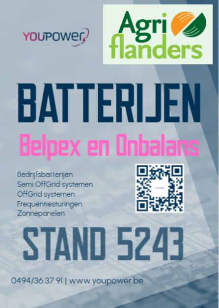 YoupowerB's tweet photo. 🌾 Bezoek ons op #agriflanders! 🌱
📍 Stand 5243
💡 Ontdek onze innovatieve oplossingen, live demo's &amp; exclusieve beursaanbiedingen.
📅 16-19 januari 2025 | Mis het niet!
#Landbouw #Innovatie #Boeren https://t.co/f6g8qORbyl