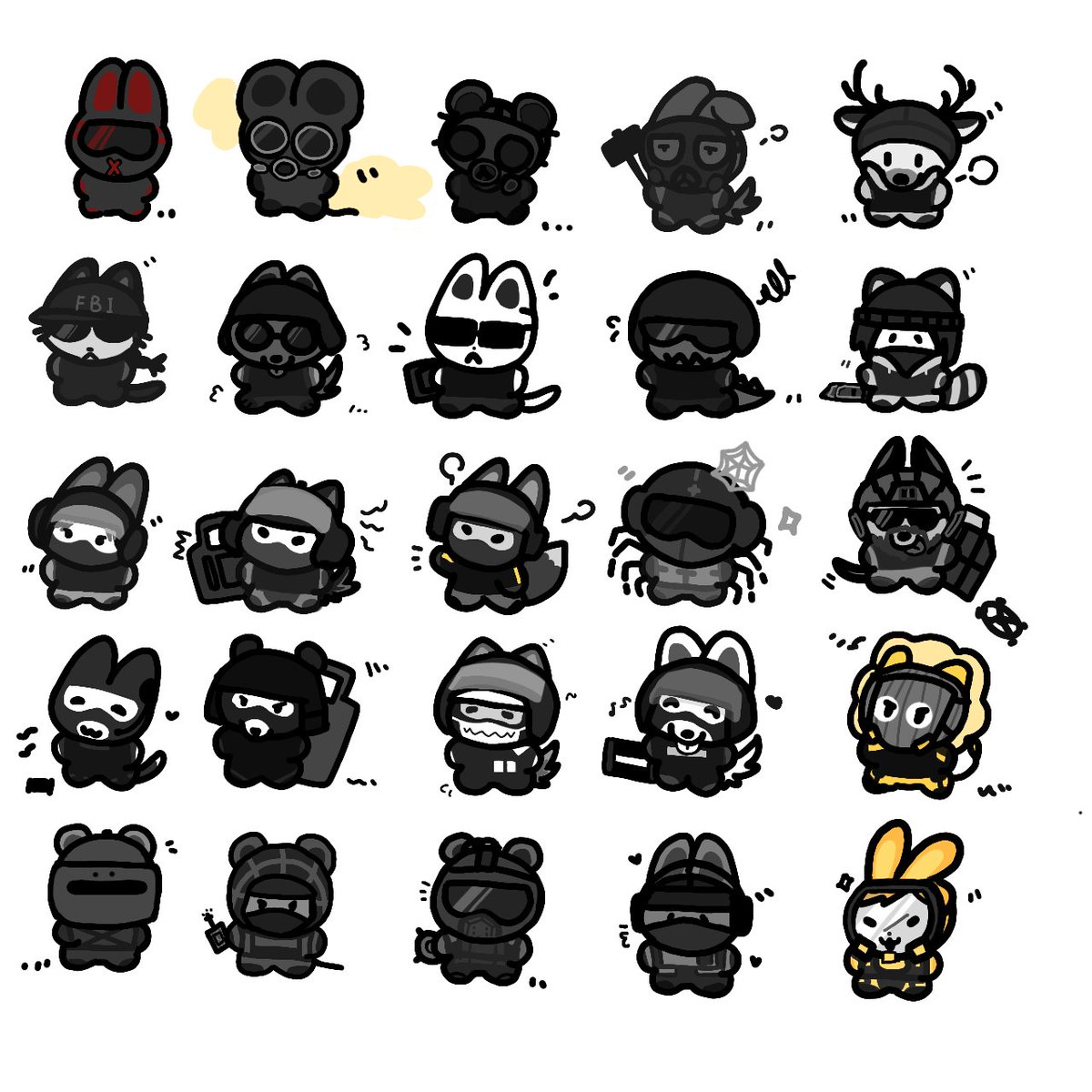Luoooo76's tweet photo. #R6S 
结束了..!所有的干员都...画完了！ https://t.co/12HuabZy5J