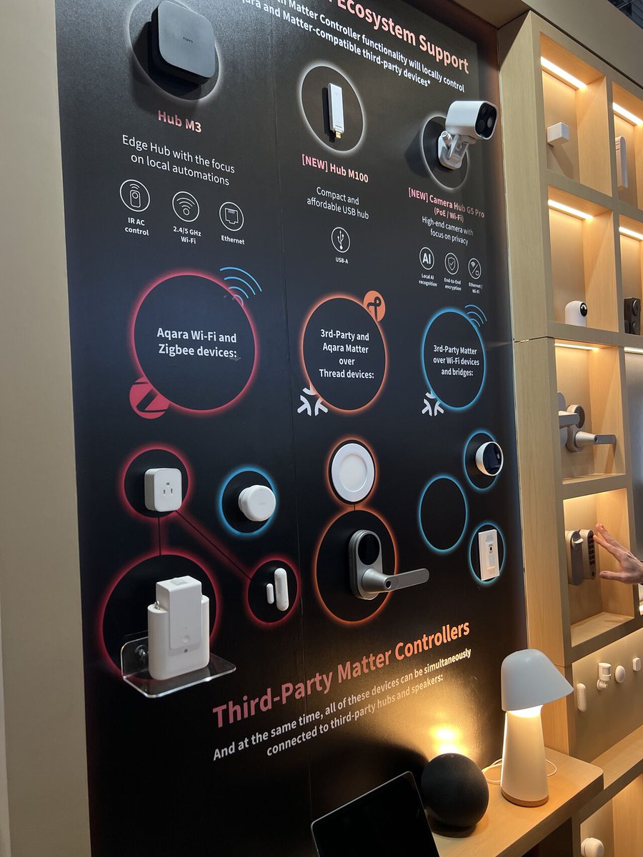 TheThreadGroup's tweet photo. @AqaraSmarthouse, #ThreadGroup member, is displaying their #ThreadCertified devices at their #CES2025 booth. Learn more by stopping by! 

#Thread #Aqara #SmartHome https://t.co/VYDKpCxRPe