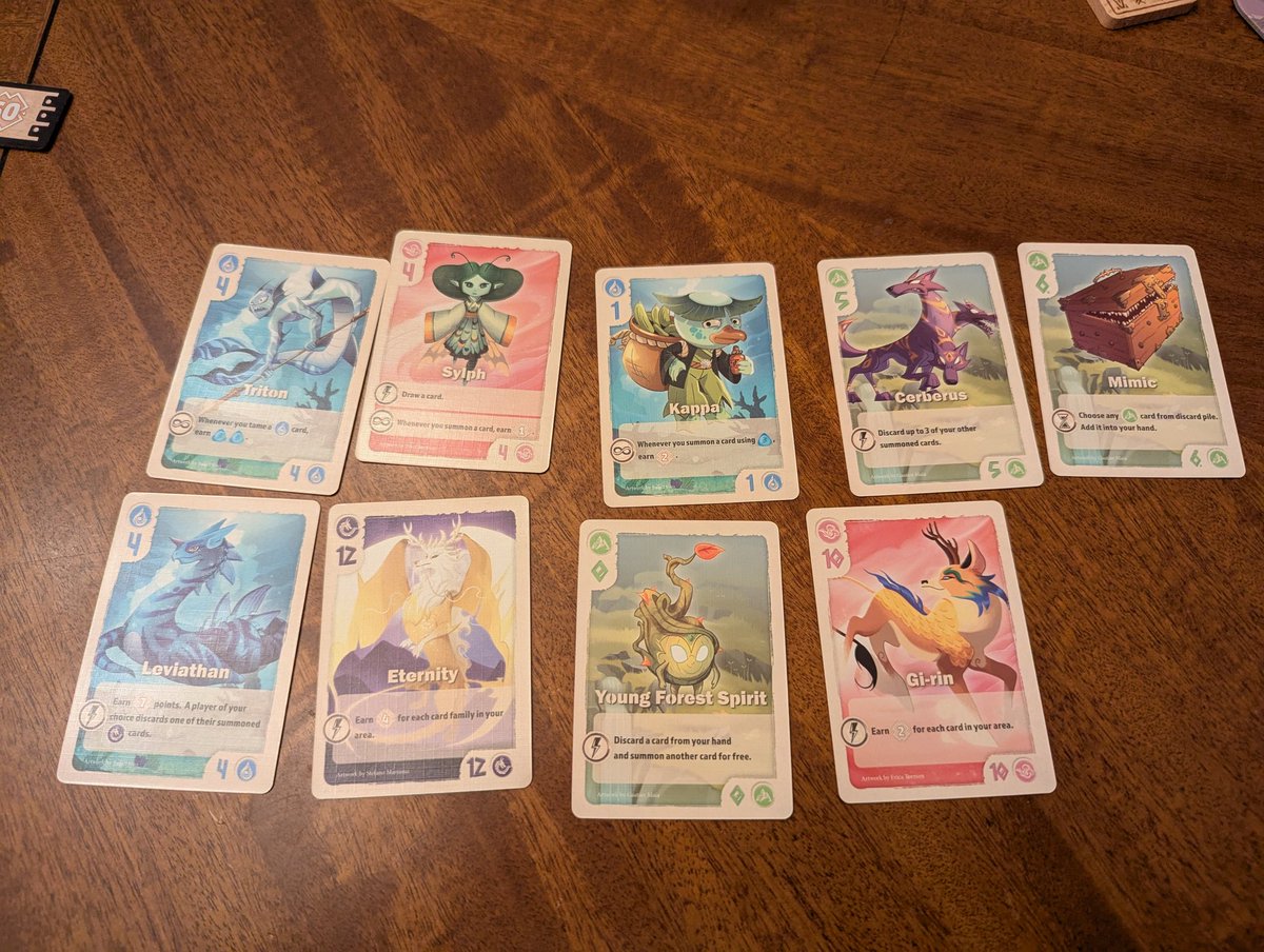 Cerberus was the all star of this game!!! Such a great ability. 

But Eternity from a dragon egg and Gi-rin from the Forest Spirit in the last round we're really strong too