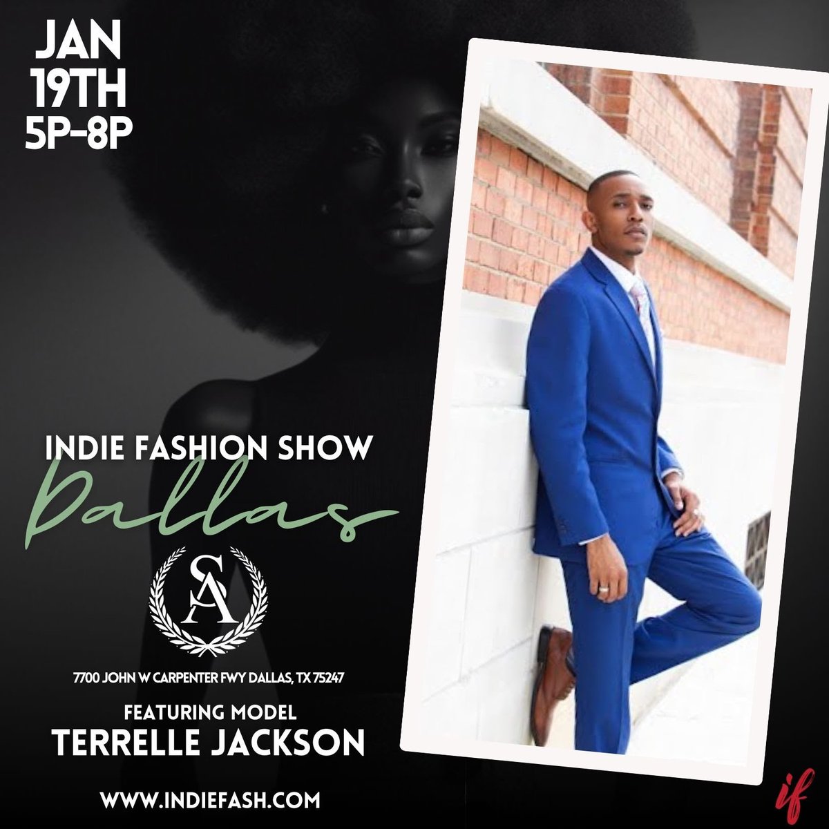TerrelleJackson's tweet photo. Grab your tickets NOW

https://t.co/XAQJu26vX8

#IndieFashionShow #DallasEvents #DallasFashion #IndieStyle #TerrelleJackson #DallasModels #RunwayStar #TexasFashion #FashionShowVibes#DallasLife #MensFashionStyle #StyleIcon#FashionForward #RunwayFashion#FreshOnTheRunway #DFWEvents https://t.co/UTQDiFrY1l