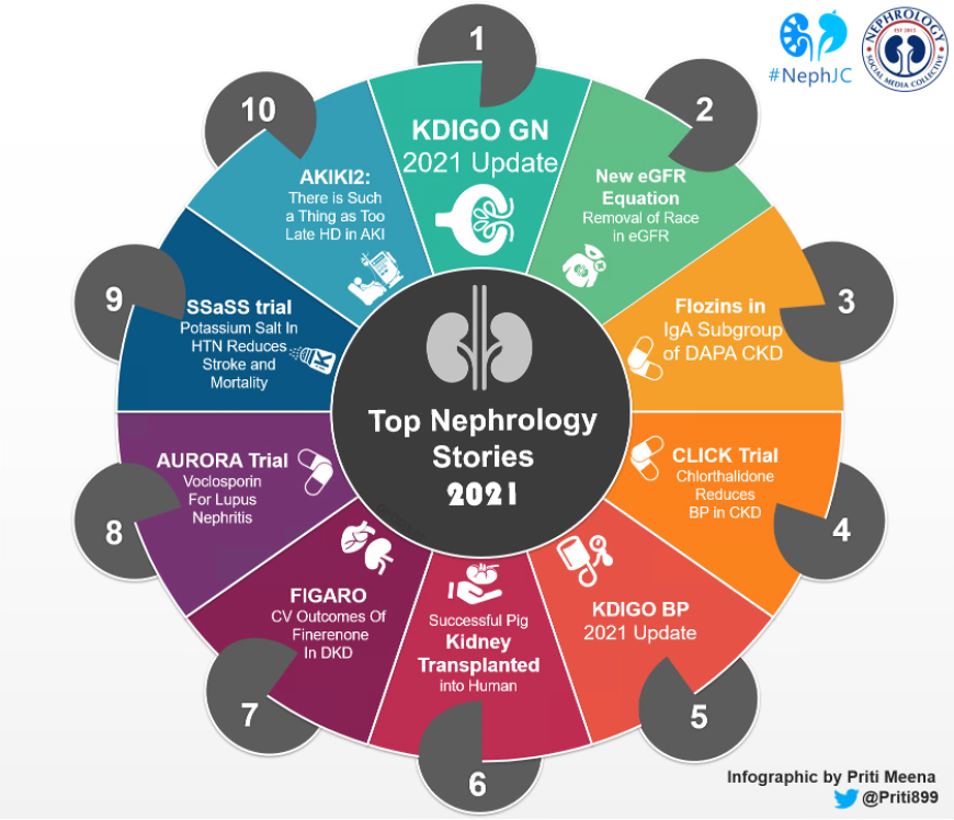 NephJC's tweet photo. 2021 #TopNephrology was the year when 1st place and 5th place were occupied by KDIGO guidelines: ๐ฅGN guideline, respectively 5th place by BP guidelines
๐#flozination was now possible in IgAN
๐ฑ๏ธ CLICK trial: lower BP with chlorthalidone in CKD
#NephJC
https://t.co/9dMMHxzt44 https://t.co/PQTAwwOPJV