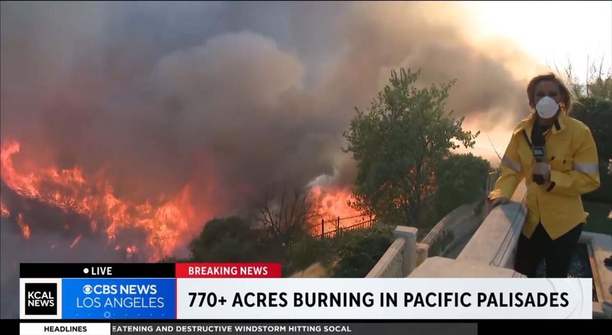 “You can feel the heat from the fire across your entire body,” <a href="/AStarrantino/">Amanda Starrantino</a> says, conveying what the firefighters are going through. CBS L.A. live stream: cbsnews.com/losangeles/liv…