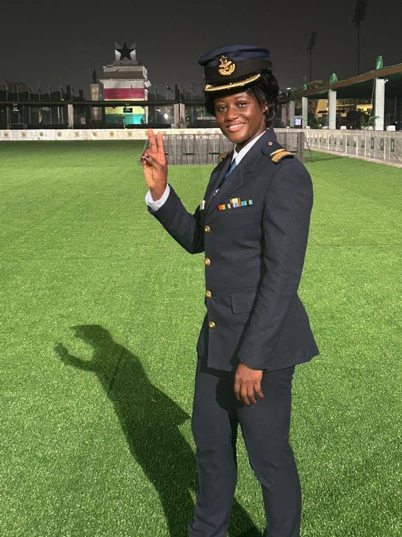 PExposes's tweet photo. Meet Sqd Ld Elizabeth Fadilatu Salifu , the pretty lady behind the commentary at today’s inauguration. 💚 https://t.co/jHl13fJ2IY