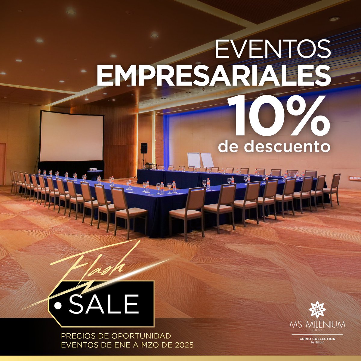 ms_milenium's tweet image. ¡Flash Sale! ⚡ 10% de descuento en eventos empresariales ☕ 💼
Planea tus reuniones de enero a marzo de 2025 con esta oferta exclusiva.

Perfecto para:

Kick Off
Capacitaciones
Reuniones estratégicas

📋 Solicita tu cotización aquí: hotelesmilenium.typeform.com/MSposts