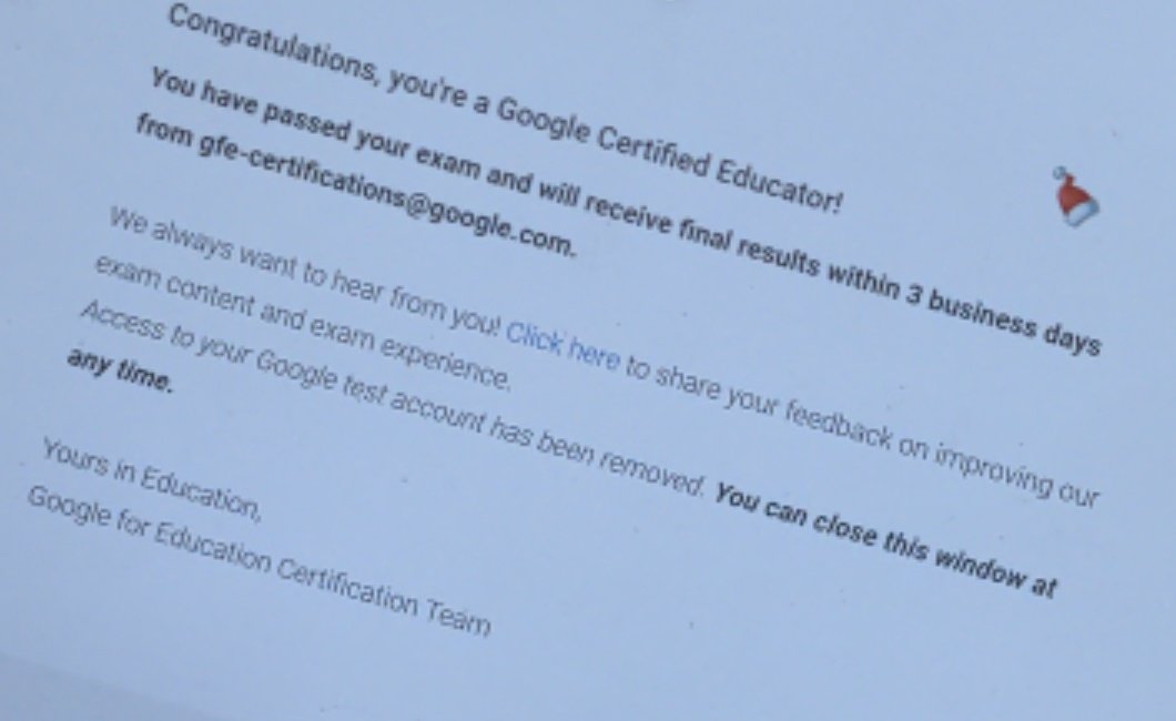 MsYaple (@msyaple) on Twitter photo Re-upped my <a href="/GoogleForEdu/">Google for Education</a> level 1 certification today! 💃 Little victories for the new year! Re-upped my <a href="/GoogleForEdu/">Google for Education</a> level 1 certification today! 💃 Little victories for the new year!