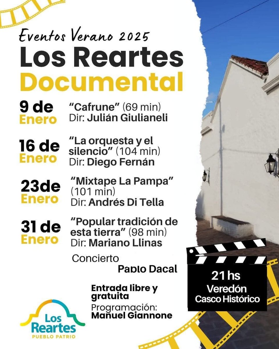Amigos. Me di un gran gusto de programar esta serie de Documentales en mi pueblo Los Reartes, en Córdoba. 
Desde estás sierras les invito a todos! 

<a href="/ElPamperoCine/">El Pampero Cine</a> 
<a href="/pablodacal/">Pablo Dacal</a>