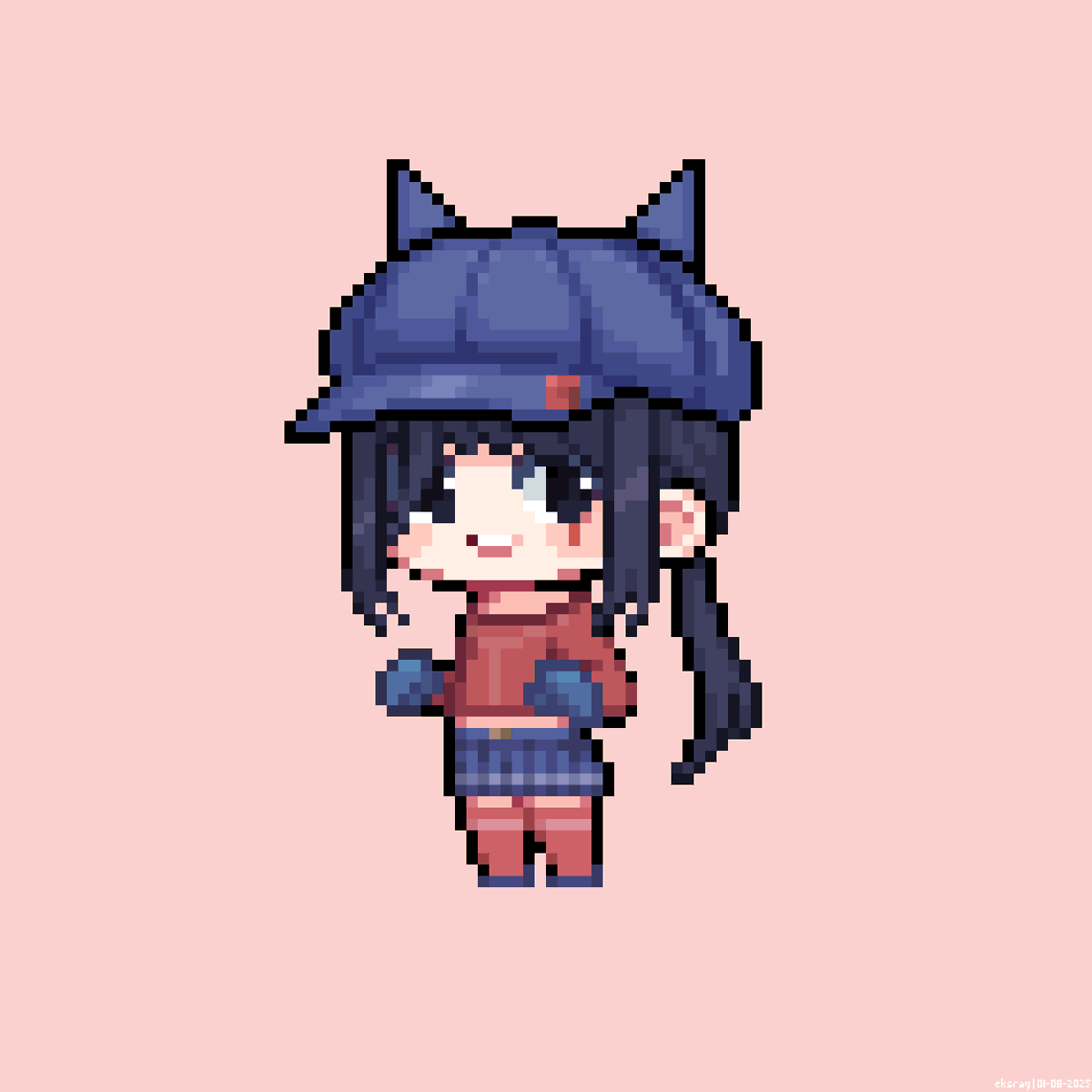 Cappie :3
I actually really want to make the animation, but I don't think I have much free time.
. 
#pixelart #MiSide #Cappie