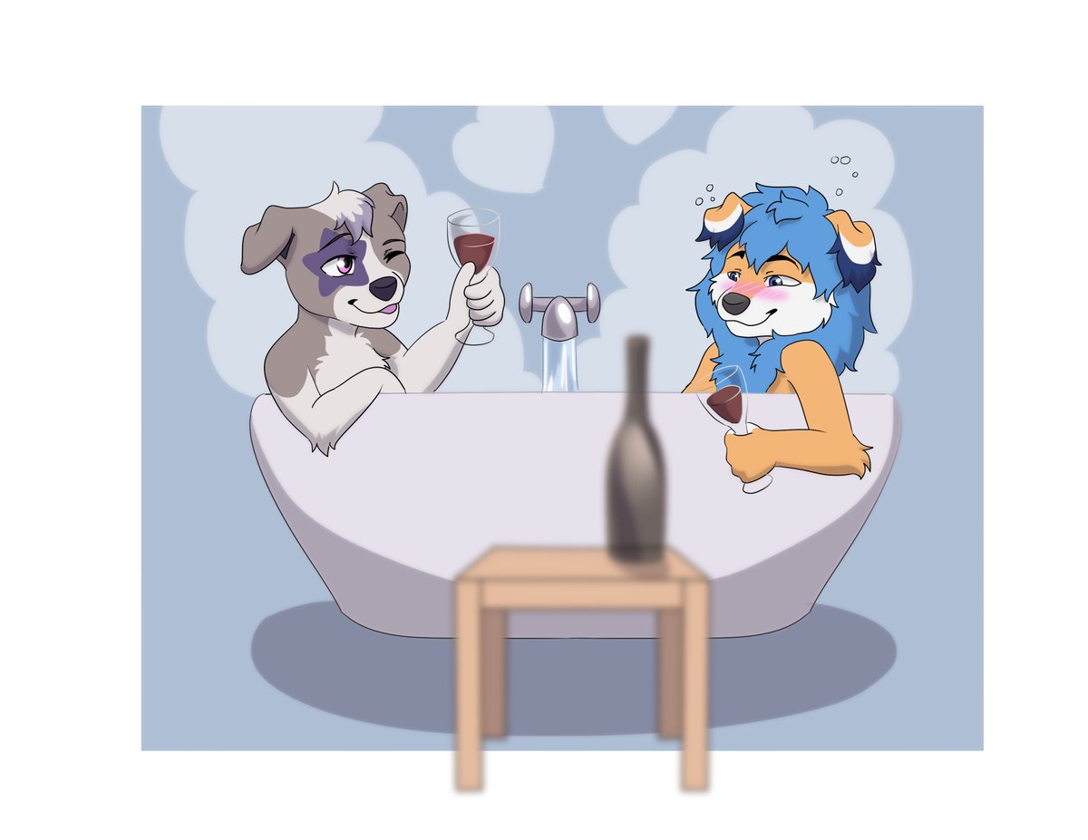 Hot bath and cold wine 🥴😘
I love you <a href="/Indydog891790/">Indy🐾(go) 💜🤍🌟💙</a>