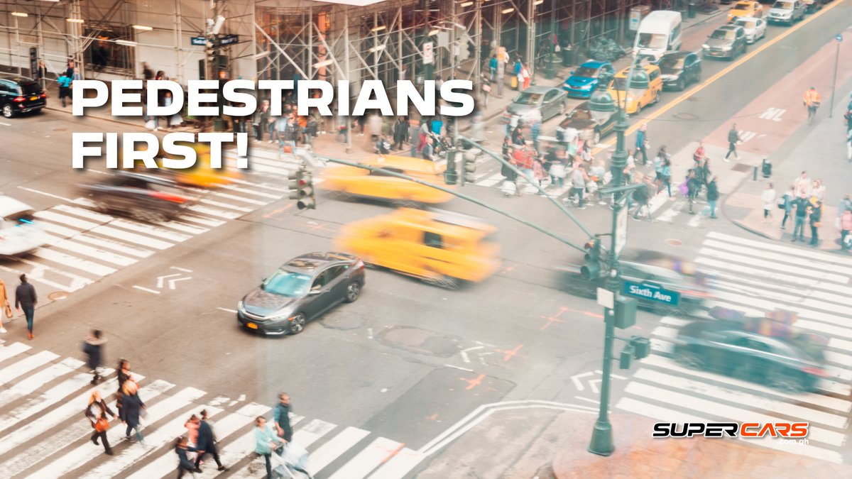 supercars_gh's tweet image. Pedestrians come first. Always yield and drive responsibly. #DriverTips