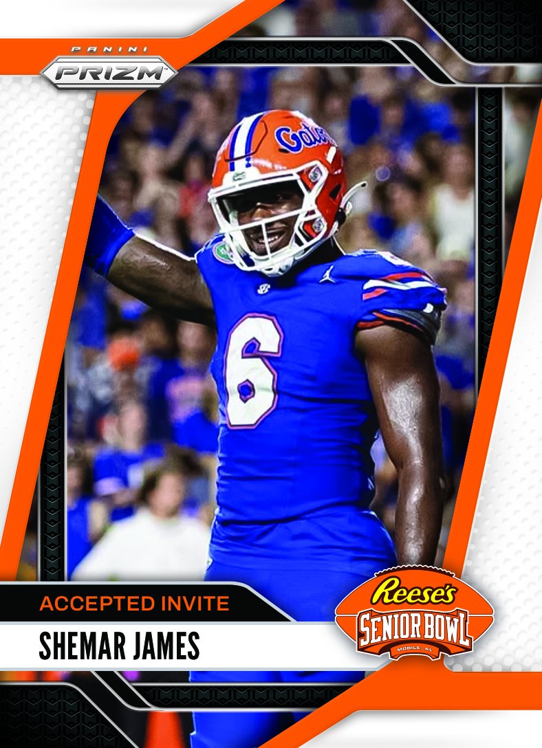 Reese's Senior Bowl (@seniorbowl) on Twitter photo OFFICIAL! LB Shemar James <a href="/Shemarjames06/">shemar.james</a> from <a href="/GatorsFB/">Florida Gators Football</a> is heading to the 2025 Reese's Senior Bowl!!! 👏👏👏 #GoGators #BestOfTheBest #TheDraftStartsInMOBILE™️
@JimNagy_SB <a href="/PaniniAmerica/">Panini America</a> #RatedRookie OFFICIAL! LB Shemar James <a href="/Shemarjames06/">shemar.james</a> from <a href="/GatorsFB/">Florida Gators Football</a> is heading to the 2025 Reese's Senior Bowl!!! 👏👏👏 #GoGators #BestOfTheBest #TheDraftStartsInMOBILE™️
@JimNagy_SB <a href="/PaniniAmerica/">Panini America</a> #RatedRookie