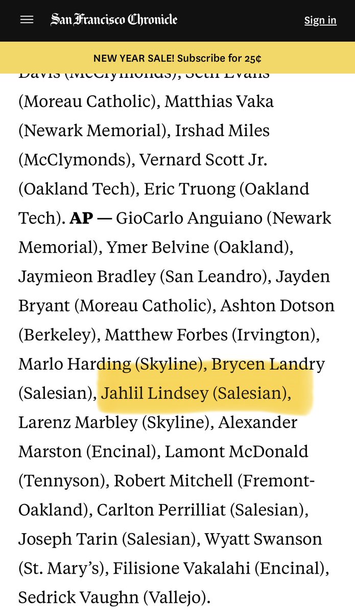 Jahlil Lindsey (@jahlillindseyy) on Twitter photo Beyond Grateful to be listed in <a href="/sfchronicle/">San Francisco Chronicle</a> Article of football team honorable mentions. 🖤💪🏽
Congrats to all my teammates who were also mentioned.
<a href="/CarltonJr21/">Carlton Perrilliat Jr</a> <a href="/BrycenLandry/">Brycen Landry</a> <a href="/craft_delonjr/">Delon Craft jr</a> <a href="/JTarin_4/">Joseph Tarin</a> <a href="/IsaiahLatigue/">Isaiah A. Latigue</a> Beyond Grateful to be listed in <a href="/sfchronicle/">San Francisco Chronicle</a> Article of football team honorable mentions. 🖤💪🏽
Congrats to all my teammates who were also mentioned.
<a href="/CarltonJr21/">Carlton Perrilliat Jr</a> <a href="/BrycenLandry/">Brycen Landry</a> <a href="/craft_delonjr/">Delon Craft jr</a> <a href="/JTarin_4/">Joseph Tarin</a> <a href="/IsaiahLatigue/">Isaiah A. Latigue</a>