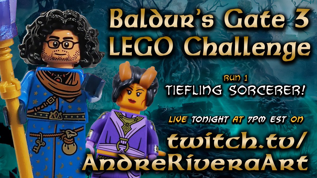 TONIGHT at 7pm EST!! The journey of a thousand builds begins with a single brick - we're playing the all-new Baldur's Gate 3 LEGO challenge! Come join me!!

twitch.tv/andreriveraart