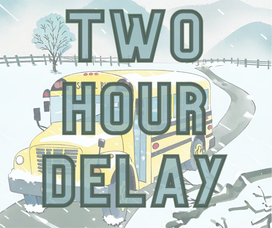 Due to road conditions, Valley View will be on a two-hour delay tomorrow, Wednesday, January 8, 2025. CTC students will also be transported on a two-hour delay schedule.