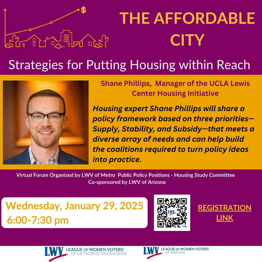Join the League of Women Voters of Metro Phoenix and Arizona on housing and strategies for the future of housing. Register at this link: lwvaz.clubexpress.com/content.aspx?p…