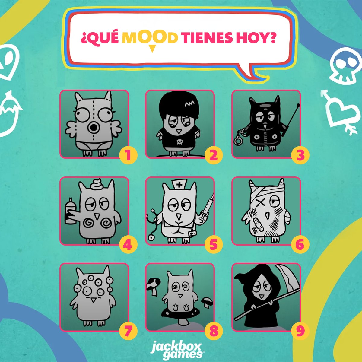 En una escala de búhos de Dirty Drawful, ¿cómo te sientes hoy? 😏

#DirtyDrawful #Jackbox