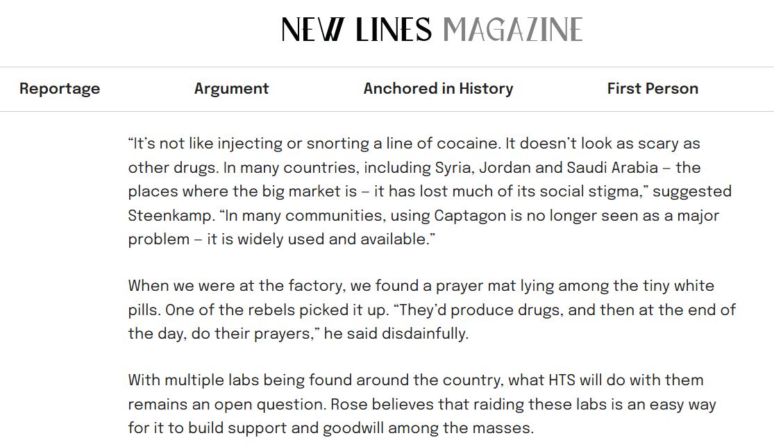 CarolineRose8's tweet photo. My thoughts on the #captagon laboratories that have been seized in a #postAssad #Syria in this excellent deep dive for @newlinesmag. https://t.co/We837h76Qp https://t.co/6I9CQfVhjX