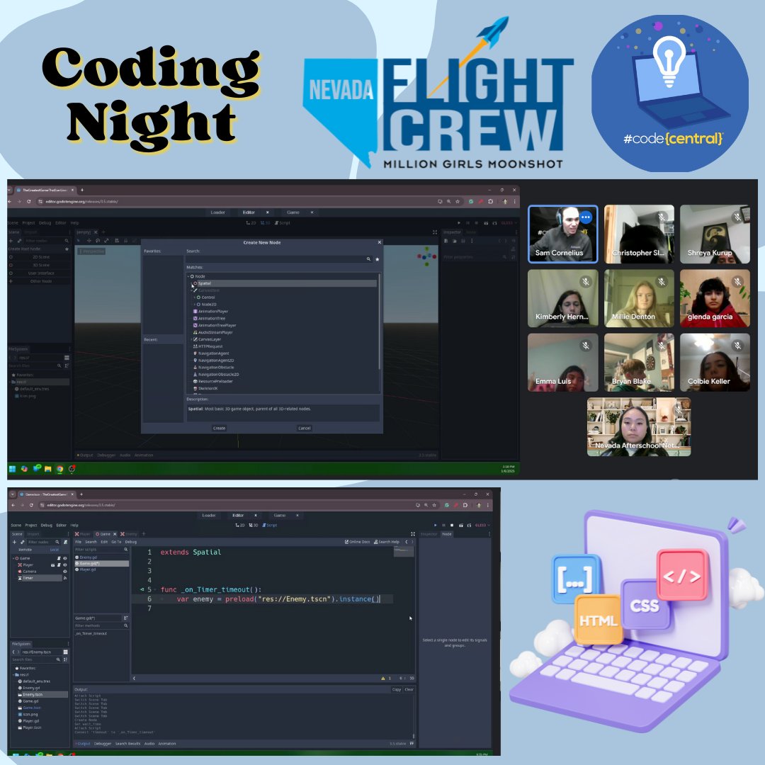 NVafterschool's tweet image. This week, our Flight Crew teamed up with @MyCodeCentral for an exciting #codingnight, where they coded their very own game! 💻🕹️A BIG thank you to Code Central for making this event possible 💙
Keep up with #NVFlightCrew every #FlightCrewFriday!
#YouthEmpowerment #YouthInSTEM