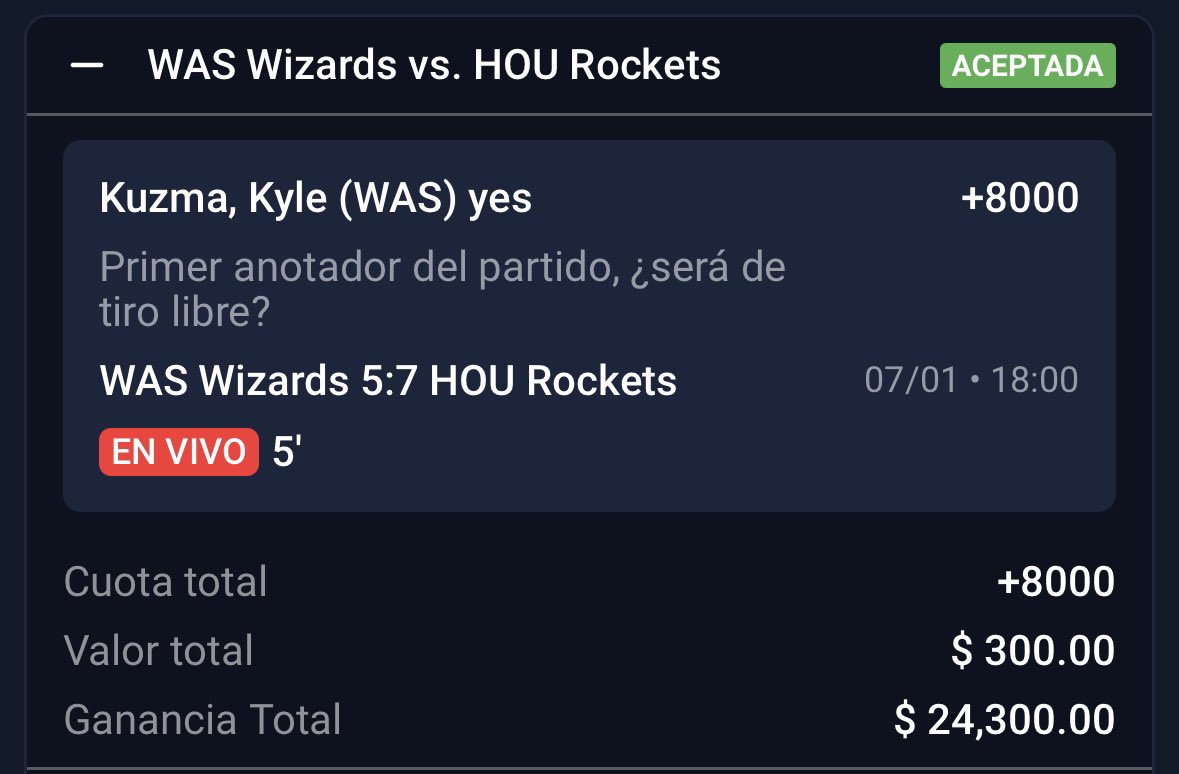 RevolverBets's tweet photo. #ForTheDistrict 

Kyle Kuzma anota primera canasta de tiro libre +8000 ✅💰

WOW!!! 

HERMOSO CÓDIGO, Kuzma no era el favorito cabe de aclarar  que había ganado el saque rockets y alperen sengun fallo debajo del aro. 

♥️1,000 likes y regalo 2222$ entre todas las interacciones https://t.co/MFHwJfxDZv