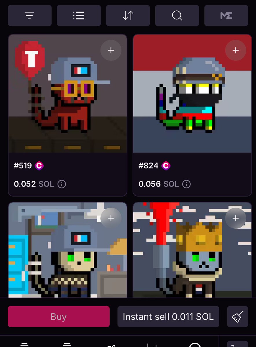 MEOWGA art SLAPS.  Don’t get priced out.  9 more sales to .1 sol fp. tensor.trade/trade/meowga