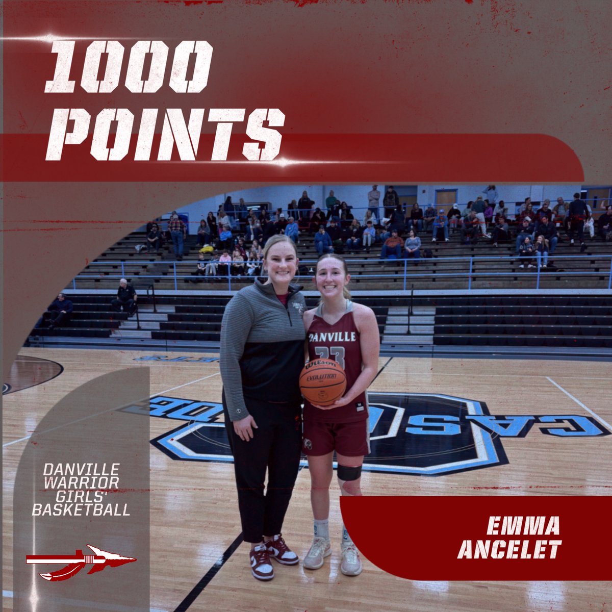 Congrats, Emma, on surpassing 1000 career points in tonight's W against Cascade! #WarriorPride