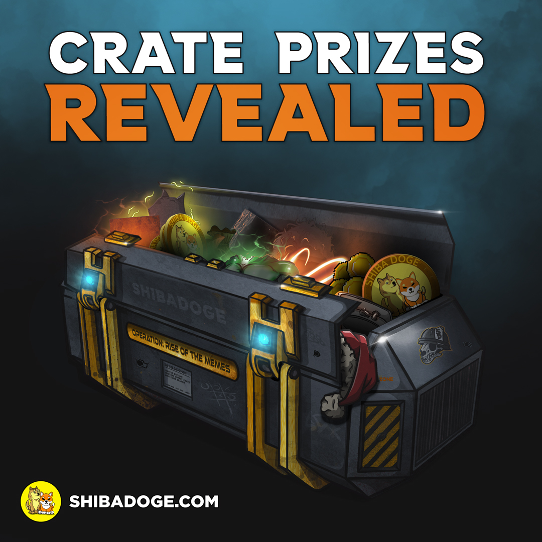 Shiba Doge | Fan page (@realshibadoge) on Twitter photo 11,768 Rise of the Memes Crates were airdropped today! ๐ช๐
Possible prizes inside... ๐
ShibDoge $5000
Santa Hat
ShibDoge $500
ShibDoge $50
Emerald
Moon
Sink
SBF Hair
Mars
Mustard Gas
Toxic
Electric
Fury
Kevlar Dark
Gold $5
Ready to open your crates?! ๐ซข 11,768 Rise of the Memes Crates were airdropped today! ๐ช๐
Possible prizes inside... ๐
ShibDoge $5000
Santa Hat
ShibDoge $500
ShibDoge $50
Emerald
Moon
Sink
SBF Hair
Mars
Mustard Gas
Toxic
Electric
Fury
Kevlar Dark
Gold $5
Ready to open your crates?! ๐ซข