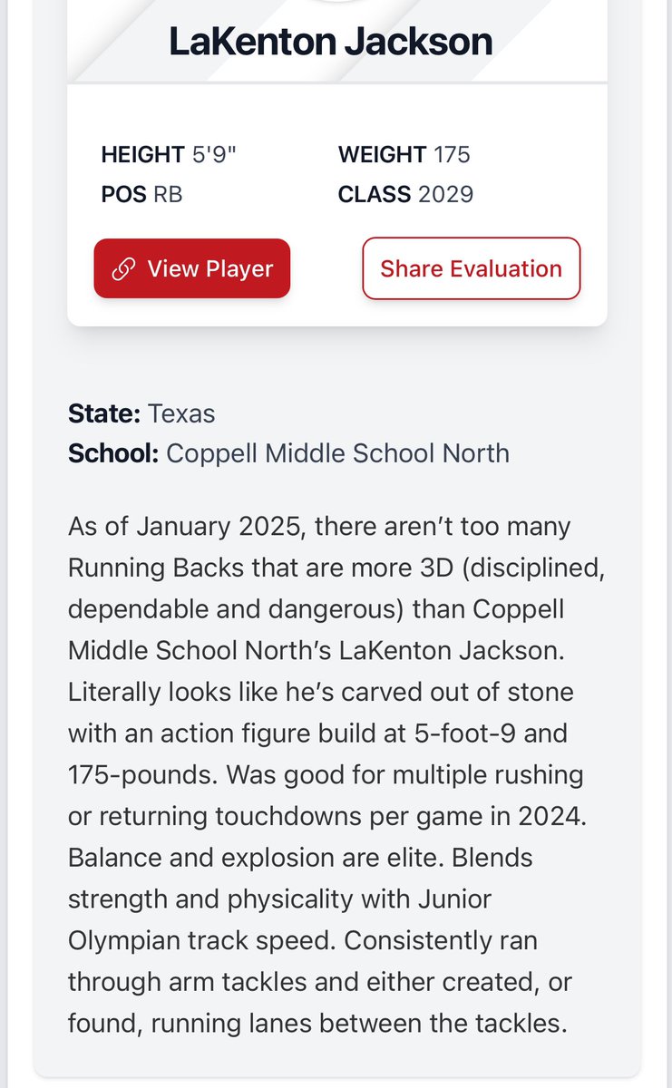 LaKenton Jackson (@kpjackson32) on Twitter photo Thanks <a href="/PrepRedzoneTX/">Prep Redzone Texas</a> <a href="/PrepRedzoneNext/">Prep Redzone 𝙉𝙀𝙓𝙏 🏈</a> for the motivating article‼️ Blessed to be recognized 💪🏾
<a href="/UANextFootball/">All-America Game</a> <a href="/TheUCReport/">Billy Tucker</a> <a href="/On3Recruits/">Follow @Rivals</a> <a href="/coppellfootball/">Coppell Football</a> <a href="/MaxPreps/">MaxPreps</a> <a href="/TXMSSports/">Texas Middle School & Youth Sports</a> Thanks <a href="/PrepRedzoneTX/">Prep Redzone Texas</a> <a href="/PrepRedzoneNext/">Prep Redzone 𝙉𝙀𝙓𝙏 🏈</a> for the motivating article‼️ Blessed to be recognized 💪🏾
<a href="/UANextFootball/">All-America Game</a> <a href="/TheUCReport/">Billy Tucker</a> <a href="/On3Recruits/">Follow @Rivals</a> <a href="/coppellfootball/">Coppell Football</a> <a href="/MaxPreps/">MaxPreps</a> <a href="/TXMSSports/">Texas Middle School & Youth Sports</a>