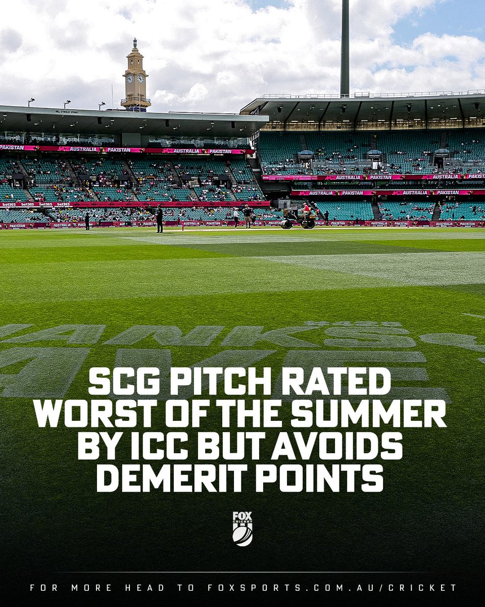 FoxCricket's tweet image. Sydney was the only Test pitch not awarded the top rating - do you agree it was &quot;satisfactory&quot;?

STORY &amp;gt;&amp;gt; bit.ly/42619gb