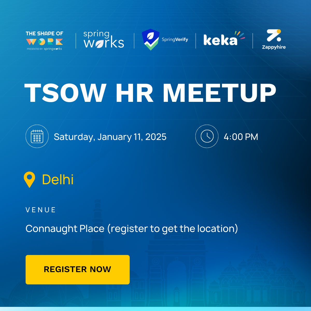 zappyhireglobal's tweet image. 🚨#𝗗𝗲𝗹𝗵𝗶 𝗛𝗥 𝗣𝗲𝗲𝗽𝘀 – 𝗧𝗛𝗜𝗦 𝗜𝗦 𝗬𝗢𝗨𝗥 𝗖𝗔𝗟𝗟!

𝗧𝗵𝗲 𝗦𝗵𝗮𝗽𝗲 𝗼𝗳 𝗪𝗼𝗿𝗸 (𝗧𝗦𝗢𝗪) HR 𝗠𝗲𝗲𝘁𝘂𝗽 is the place to be this Saturday! 

RSVP here 👉 bit.ly/3PsQi8k

#tsow #springverify #zappyhire #zappyvue #delhi #hrevents #delhievents #hrevents
