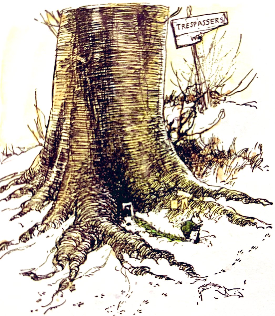 Next to Piglet’s house was a piece of broken board which had: “TRESPASSERS W” on it. When Christopher Robin asked what it meant, Piglet said it was his grandfather’s name, and was short for Trespassers William. His grandfather had had two names in case he lost one. ~A.A.Milne