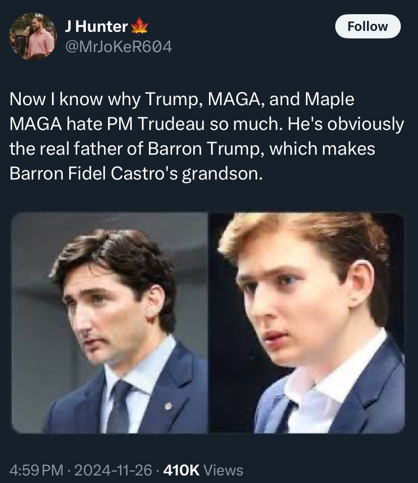 pcziezekk's tweet image. But have you heard pt 2 of the Trudeau-Castro theory